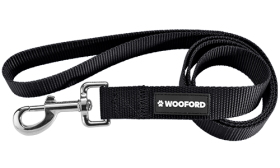 Laisse chien en nylon rose durable 120 cm, facile à nettoyer, matériau résistant et fermoir argenté sécurisé.