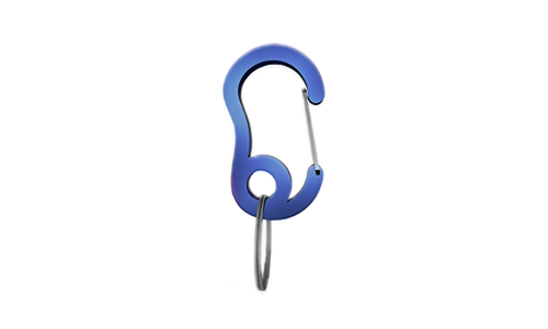 Mousqueton bleu robuste avec anneau, 13x22mm, idéal pour fixer médailles ou accessoires aux colliers de chien.