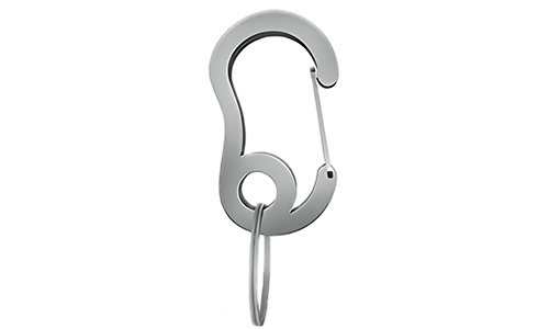 Mousqueton argenté robuste avec anneau, 16mm x 27mm, idéal pour fixer médailles ou accessoires aux colliers de chien.