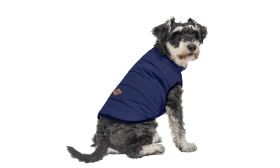 Manteau Coupe-Vent d'Hiver pour Chien Gilet d'hiver bleu marine coupe-vent pour chien, ajustement confortable, conçu pour la chaleur et la protection.