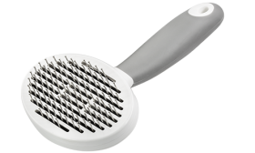 Brosse pour Chien un Nettoyage Brosse auto-nettoyante à picots pour chien et chat, picots fins en métal, poignée ergonomique, pour poils morts et nœuds.