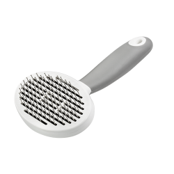 Brosse auto-nettoyante à picots pour chien et chat, picots fins en métal, poignée ergonomique, pour poils morts et nœuds.