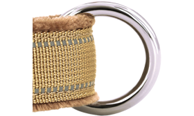 Harnais réfléchissant marron avec rembourrage doux, design anti-traction, visibilité améliorée, sangles ajustables, durable.