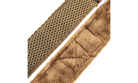 Harnais réfléchissant marron avec rembourrage doux, design anti-traction, visibilité améliorée, ajustement doux.