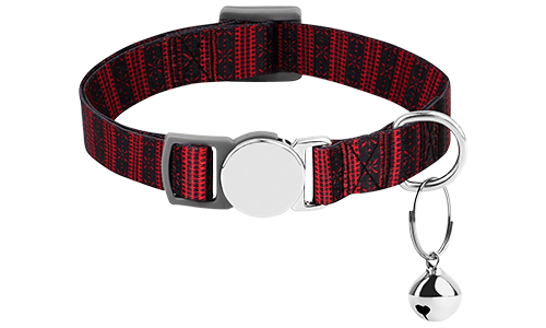 Breakaway Kattenhalsband Met Metalen Gesp Geruite breakaway kattenhalsband met metalen gesp, verstelbaar en lichtgewicht voor comfort, met een kleine bel.
