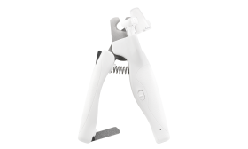 Witte LED nagelknipper voor honden met ingebouwd licht voor precisie, veiligheidsring, verborgen nagelvijl.