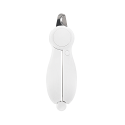 Witte LED nagelknipper voor honden met ingebouwd licht voor precisie, veiligheidsvergrendeling, verborgen nagelvijl.
