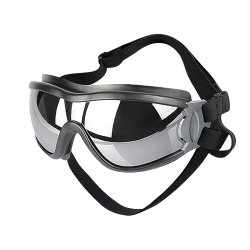 Lunettes de soleil pour chien avec protection UV, sangles ajustables, coupe-vent, tête 36-56 cm, mâchoire 20-25 cm.