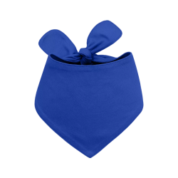 Bandana pour chien en coton bleu personnalisé avec un nœud, facile à laver, personnalisable avec un nom brodé.