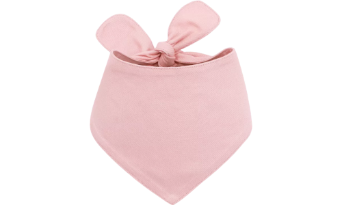 Roze katoenen gepersonaliseerde hondenbandana met knoopsluiting, makkelijk te wassen, aanpasbaar met geborduurde naam.