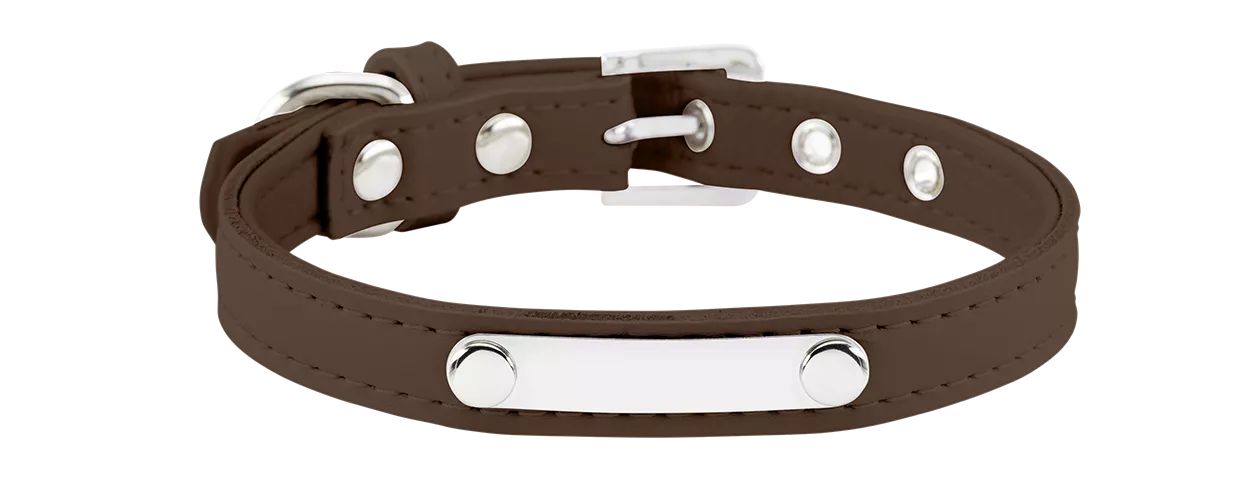 Collier pour Chien Gravé Classique Collier chien rouge classique avec plaque ID intégrée pour gravure, 27-34 cm x 1,5 cm, durable et robuste.