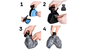 Ramasse-crottes Portable Facile à Nettoyer avec Système de Fixation - sacs écologiques inclus