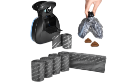 Ramasse-crottes Portable Facile à Nettoyer avec Système de Fixation - sacs écologiques inclus