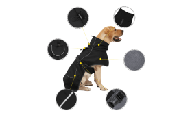 Manteau imperméable réfléchissant pour chien avec doublure en polaire chaude