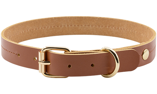 Collier chien en cuir noir et tan, 34-43 cm x 2,7 cm, boucle dorée et anneau en D, durable et élégant.