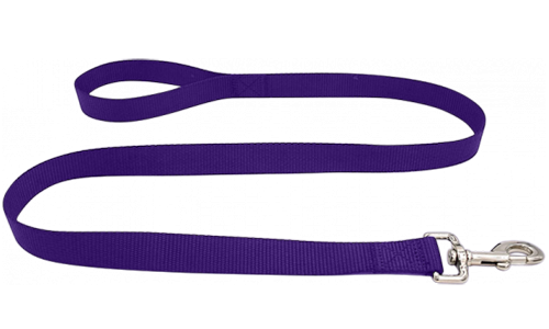 Laisse chien en nylon orange durable 120 cm, facile à nettoyer, avec poignée confortable et fermoir argenté sécurisé.