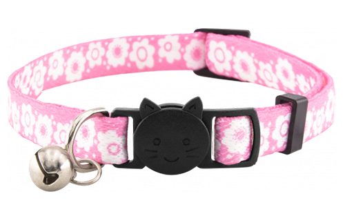 Collier pour chat à motifs floraux colorés, avec clochette, réglable, léger, confortable, pratique et sécurisé.